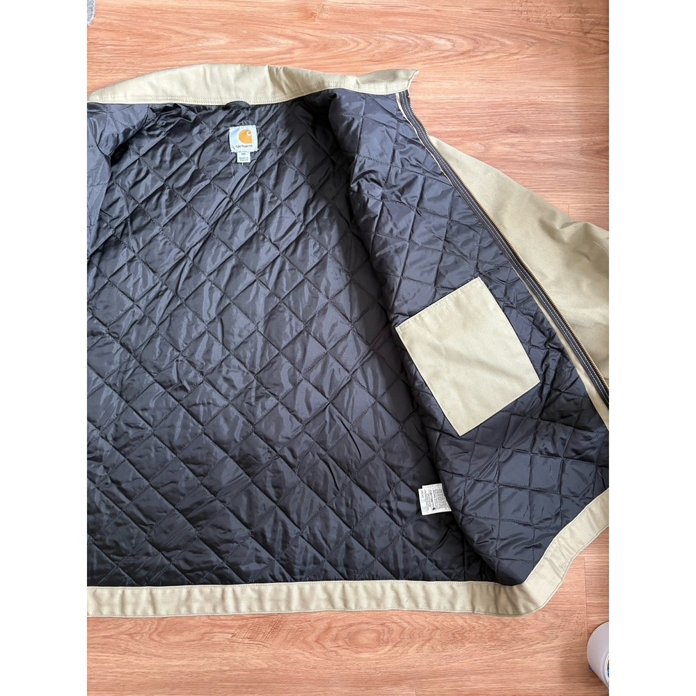 Carhartt Twill Work Chore Jacket 3XL Midweight Quilted Nylon Lined J293 Khaki - Picture 7 of 9